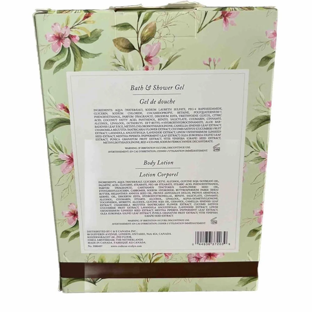 Crabtree & Evelyn Sweet Almond Oil Bath Shower Gel + Body Lotion 16.9 Set NEW